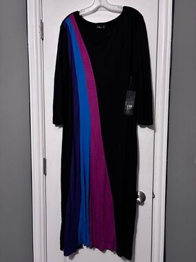 NWT Phool Black Dress with Blue and Magenta Panels Size 2x